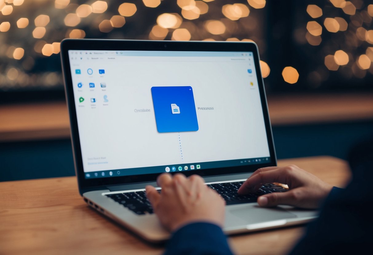 Een Chromebook-scherm dat het proces van het maken van een snelkoppeling toont