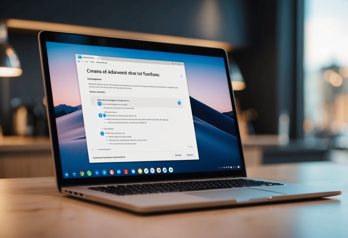 Een Chromebook-scherm dat de creatie van geavanceerde snelkoppelingfuncties weergeeft