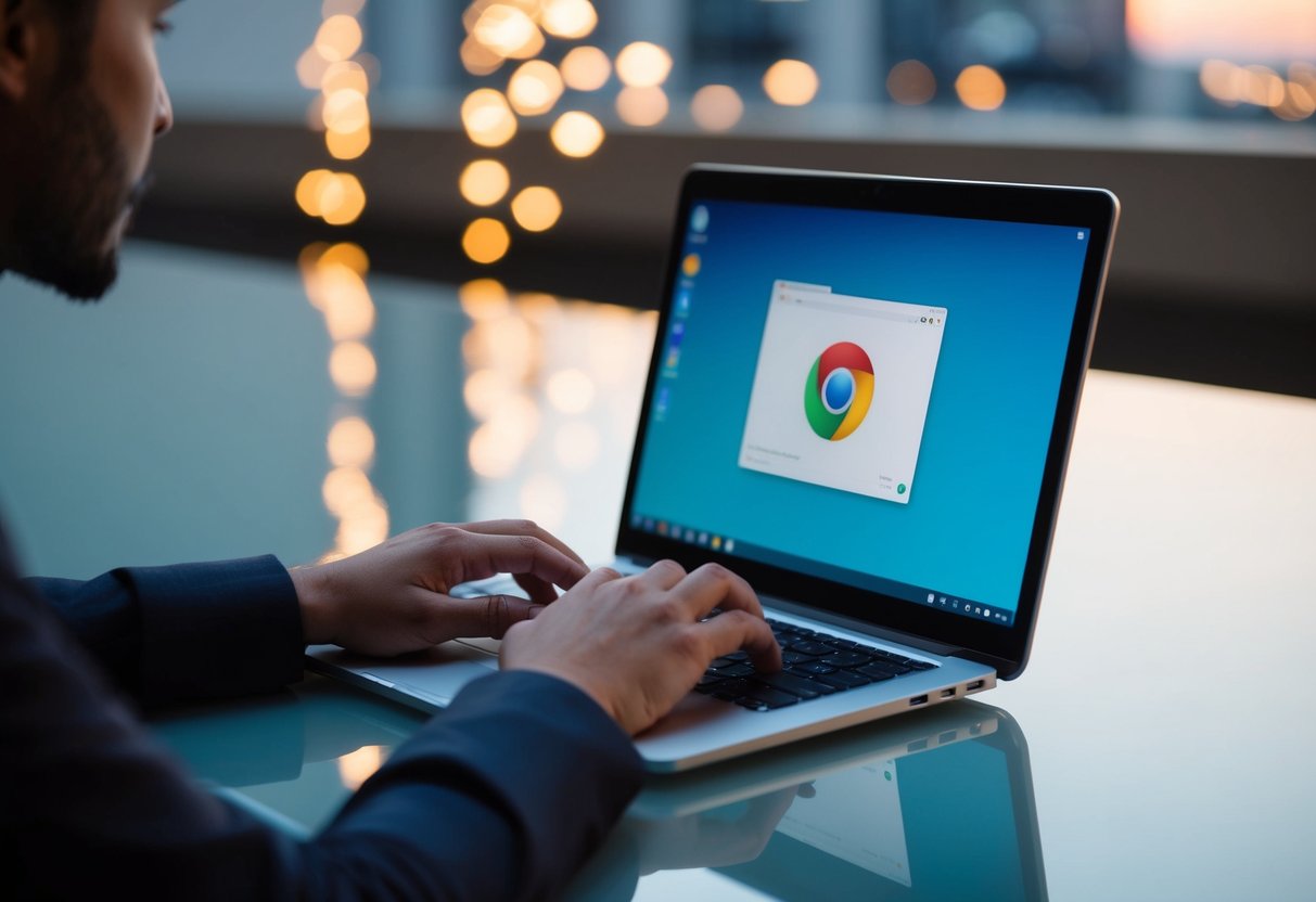 Een persoon die een Chromebook gebruikt om verbinding te maken met een FTP-server