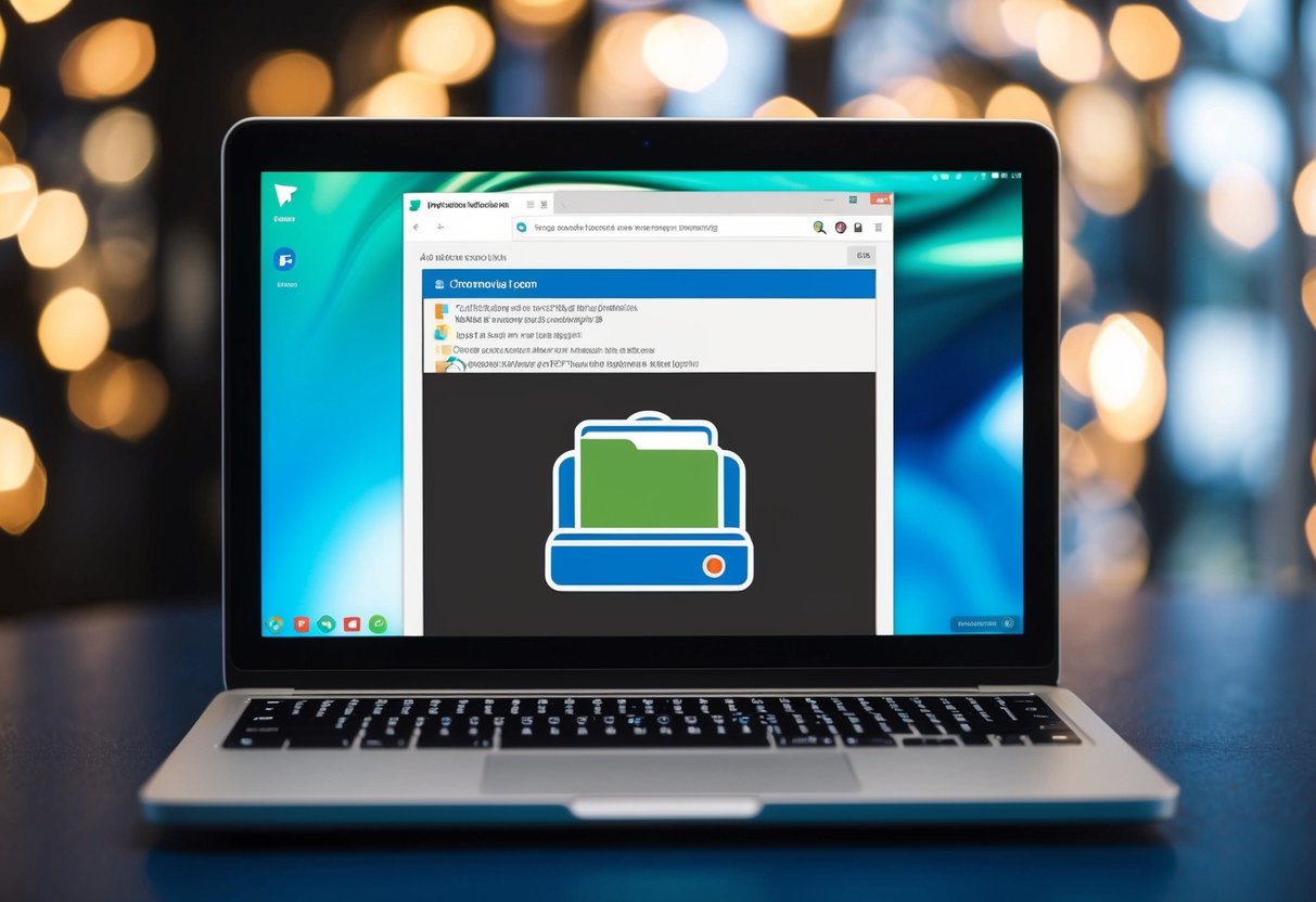 Een Chromebook met een FTP-client open, die bestanden weergeeft die worden overgedragen